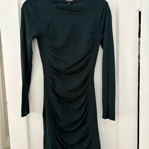 Express Elegant Green Long Sleeve Dress
